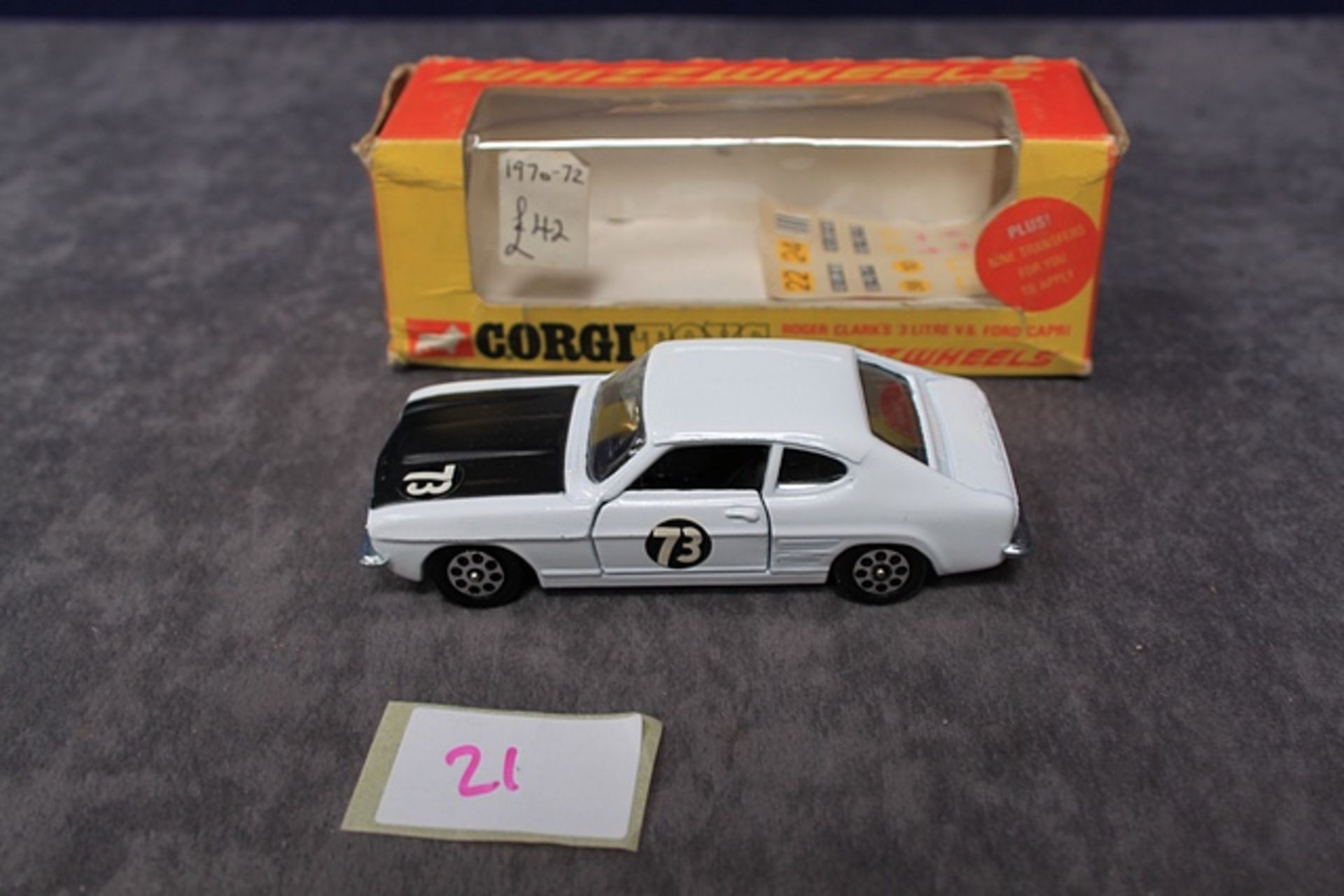 Corgi Whizzwheels Diecast 303 Roger Clark's 3 Litre V6 Ford Capri Number With Very Good Box