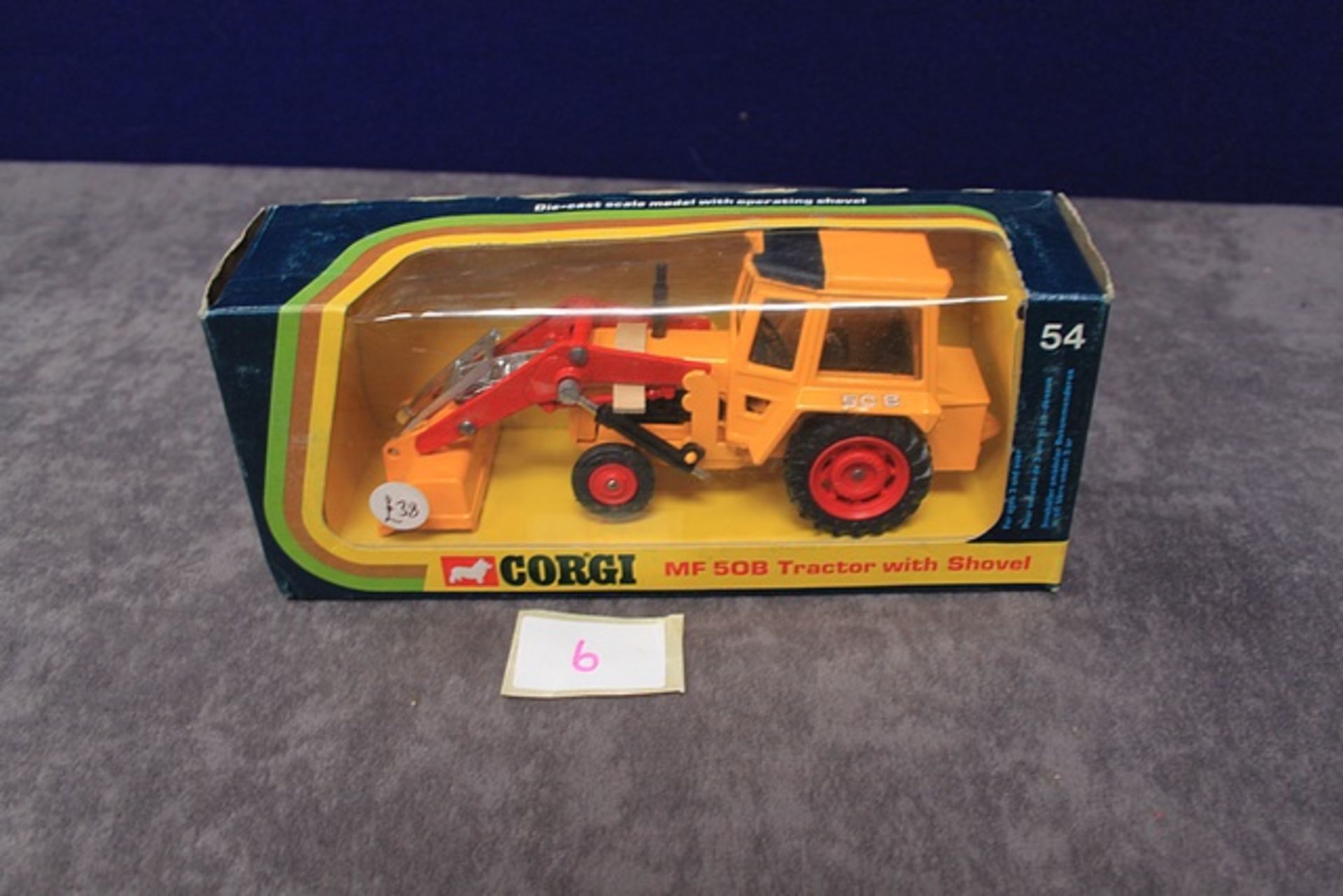 Corgi Diecast Number 54 Massey Ferguson MF50B Tractor With Shovel With Excellent Box - Image 2 of 2