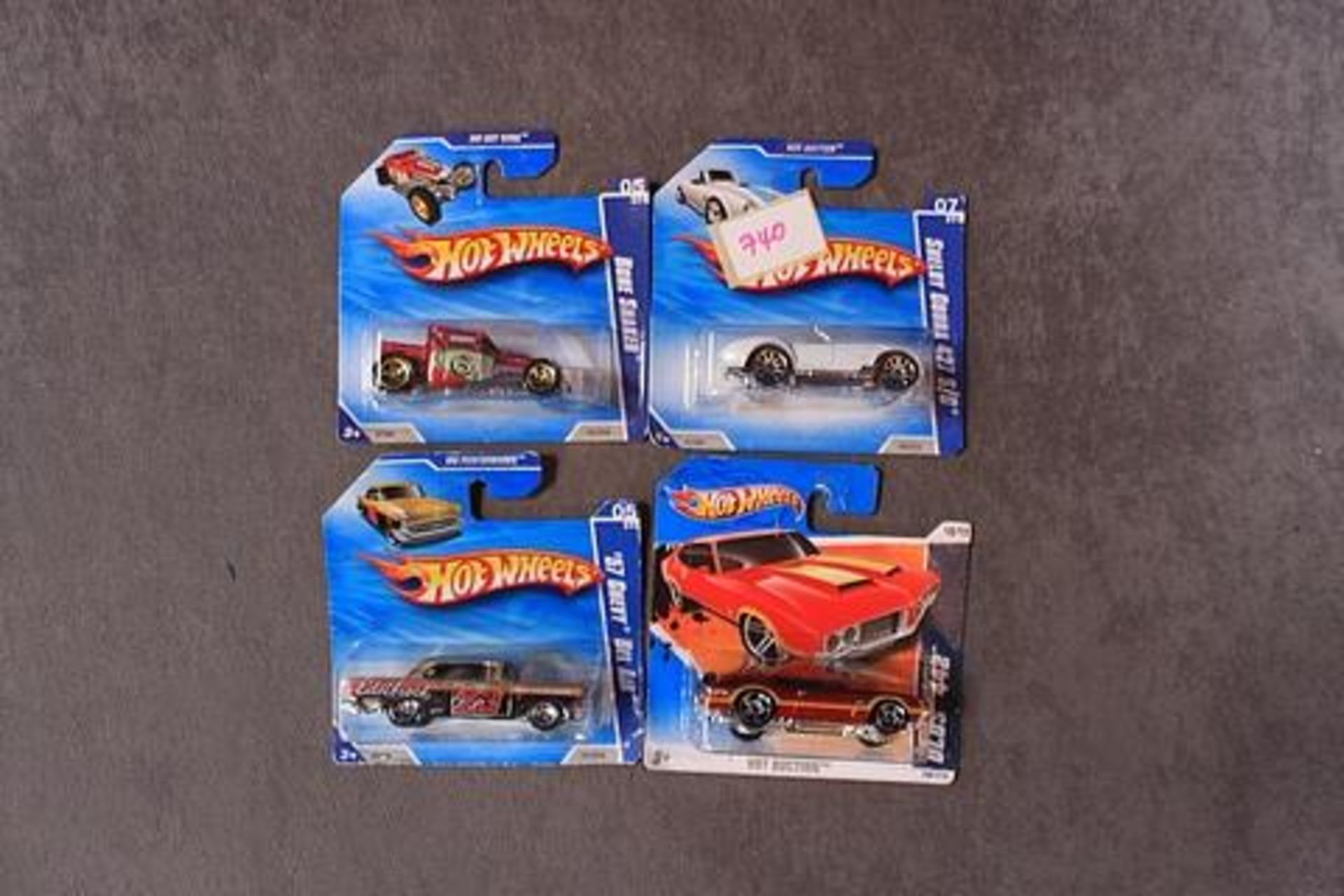 4x Hotwheels Comprising Of '57 Chevvy Bel Air, Olds 442, Bone Shaker, Shelby Cobra 427 S/C