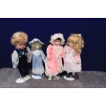 4x Various Porcelain Dolls As Lotted