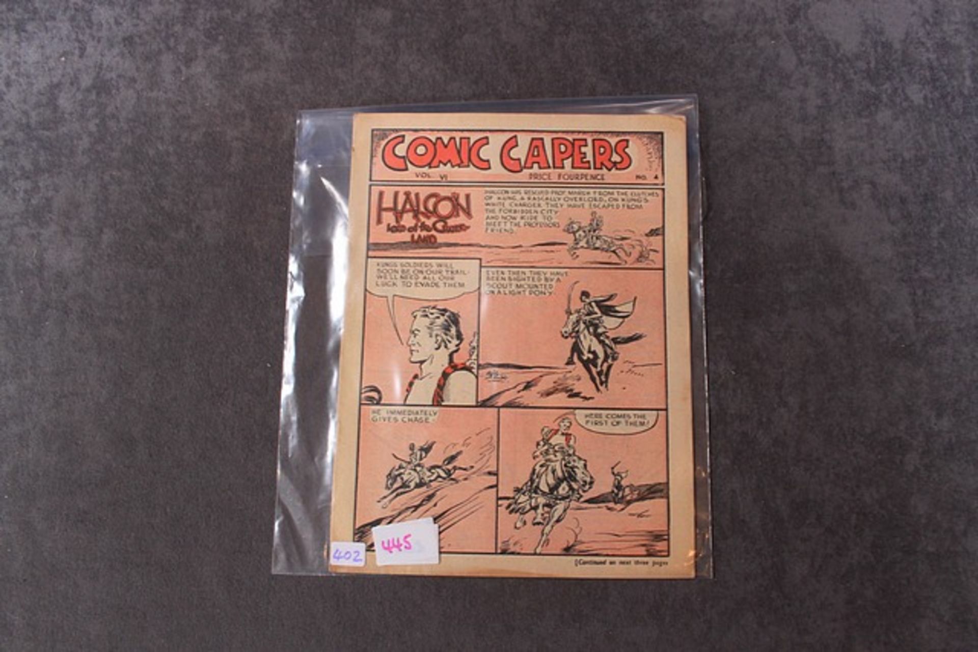 Comic Comic Capers Soloway, 1940 Series #V1 #4 Halcon Lord of the crafter land