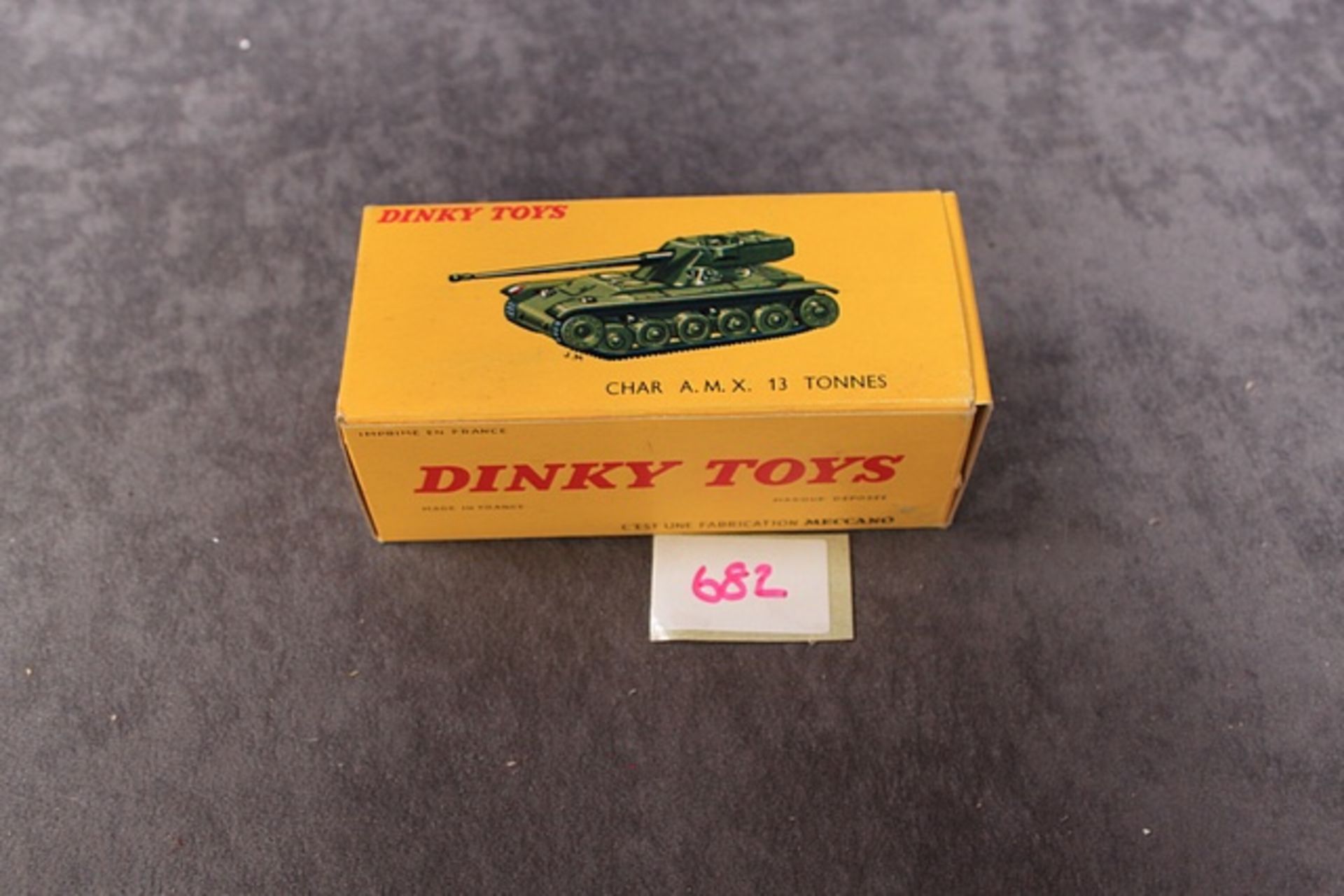 French Dinky Toys Diecast # 817 A.M.X. Tank In Crisp Box - Image 2 of 2