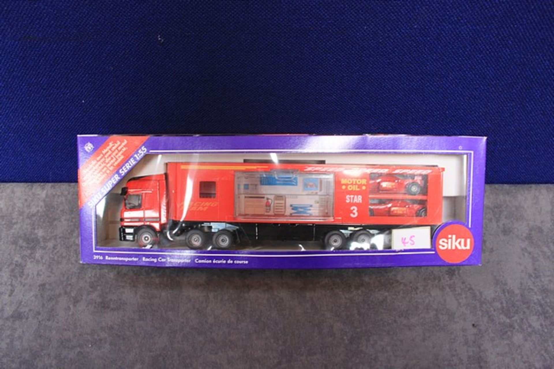 Mint Siku Diecast Number 3916 Racing Car Transporter With Excellent Box - Image 2 of 2