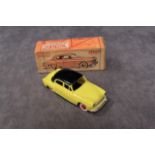 Norev ( France) Limited Plastic Yellow Fregate Renault With Black Roof In Box (Box Flap Or Tabs On