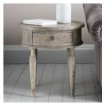 Mustique Round 1 Drawer Side Table  Our new Mustique collection is made from Mindy wood and