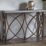 Beckfield Console Table Striking console table with contrasting mirror top and aged bronze finish