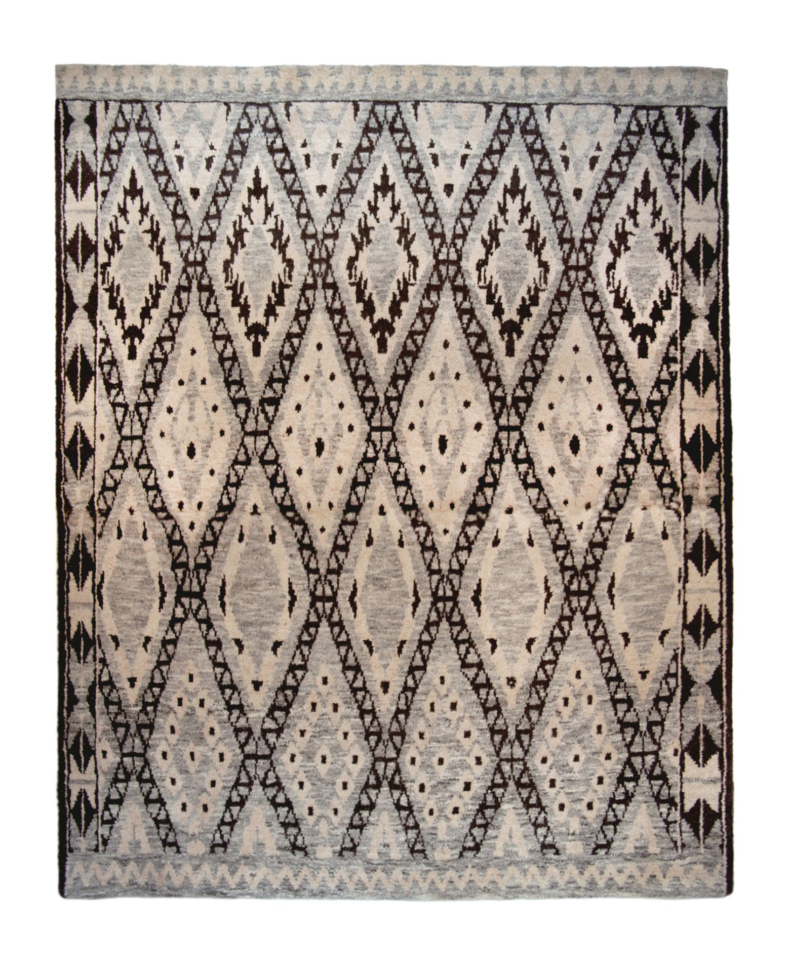 Brown Diamond Rug 242 x 296 cm: A gorgeous Moroccan inspired floor rug.