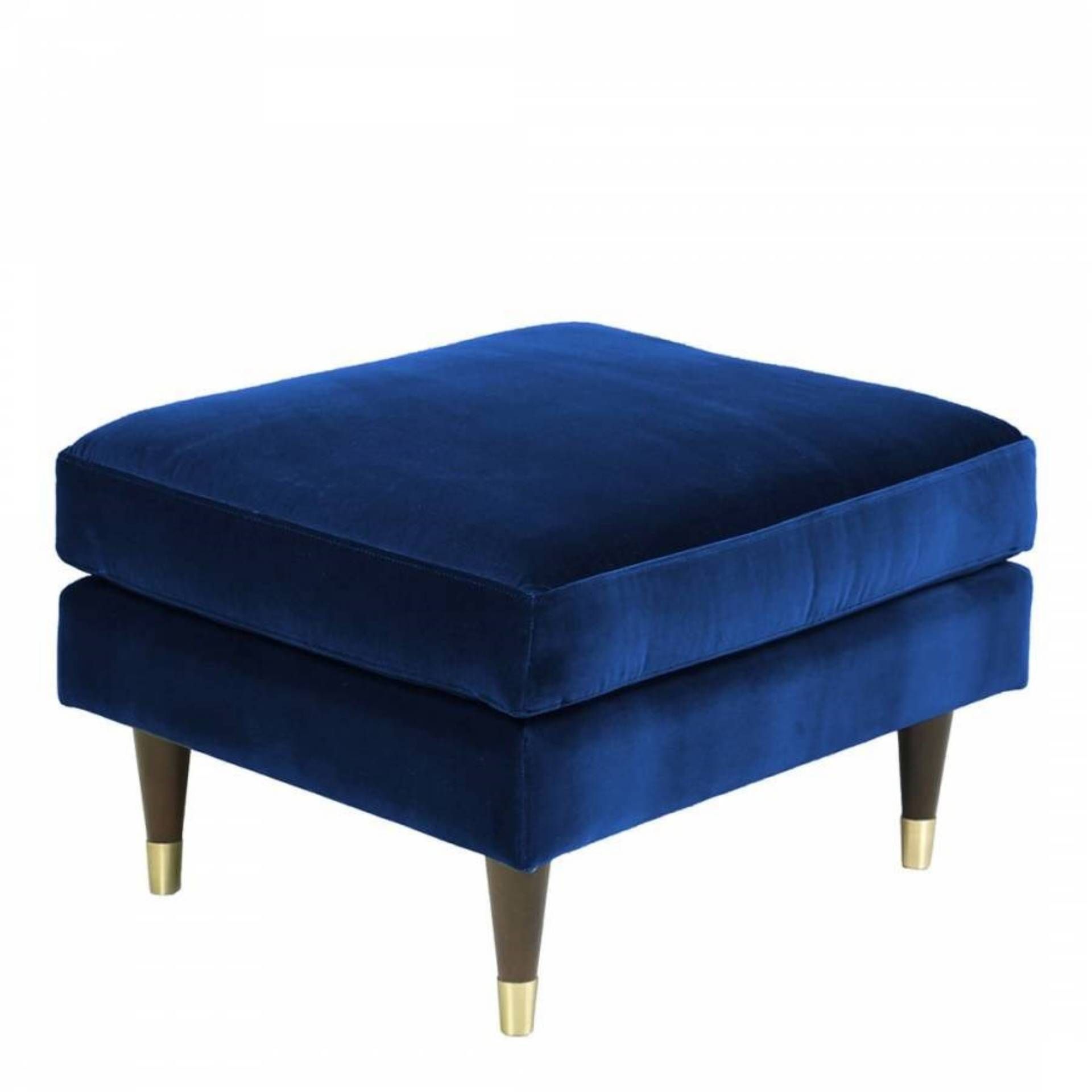 Henry Footstool By Christiane Lemieux Blue Velvet The Footstool With Its Fibre Fill Provides A