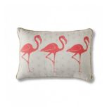 4 x Flamingo Geo Cushion Cotton Feather Filled Flamingo Print On A Gold Metallic Geometric
