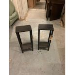 A Pair Of Metal Small Side Tables (26 X 16 X 62cm)