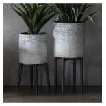 Albion Metal Planter Large This stylish cylindrical metal planter features a white finish W285 x