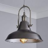 Turin trial 1 Light Pendant Pewter Ceiling Fitting