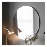 Hayle Round Mirror Black 1000mm Striking and simplistic round metal framed feature mirror in a