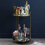 London Antique Brass Drinks Trolley