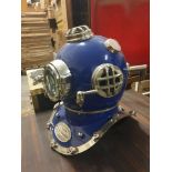 Reproduction Anchor Engineering 1921 Scuba Diving Marine Divers Helmet Deep Sea Chrome BlueÂ  Finish