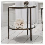 Hudson Side Table Striking round companion table in an aged bronze finish W500 x D500 x H600mm