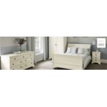 Gabrielle Cotton White 3+2 Drawer Chest features two shallow drawers for sundry items, and three
