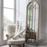 Curtis Mirror Weathered 610x1780mm Traditional style window mirror with rustic wooden frame.