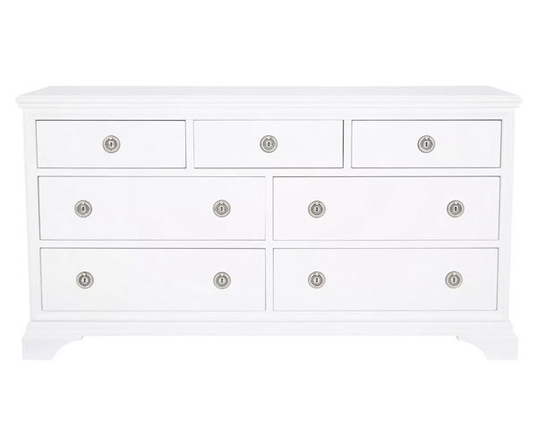 Gabrielle Cotton White 3+4 Drawer Chest features three shallow drawers for sundry items, and four - Image 2 of 2