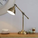 Lever Arm Antique Brass Desk Lamp