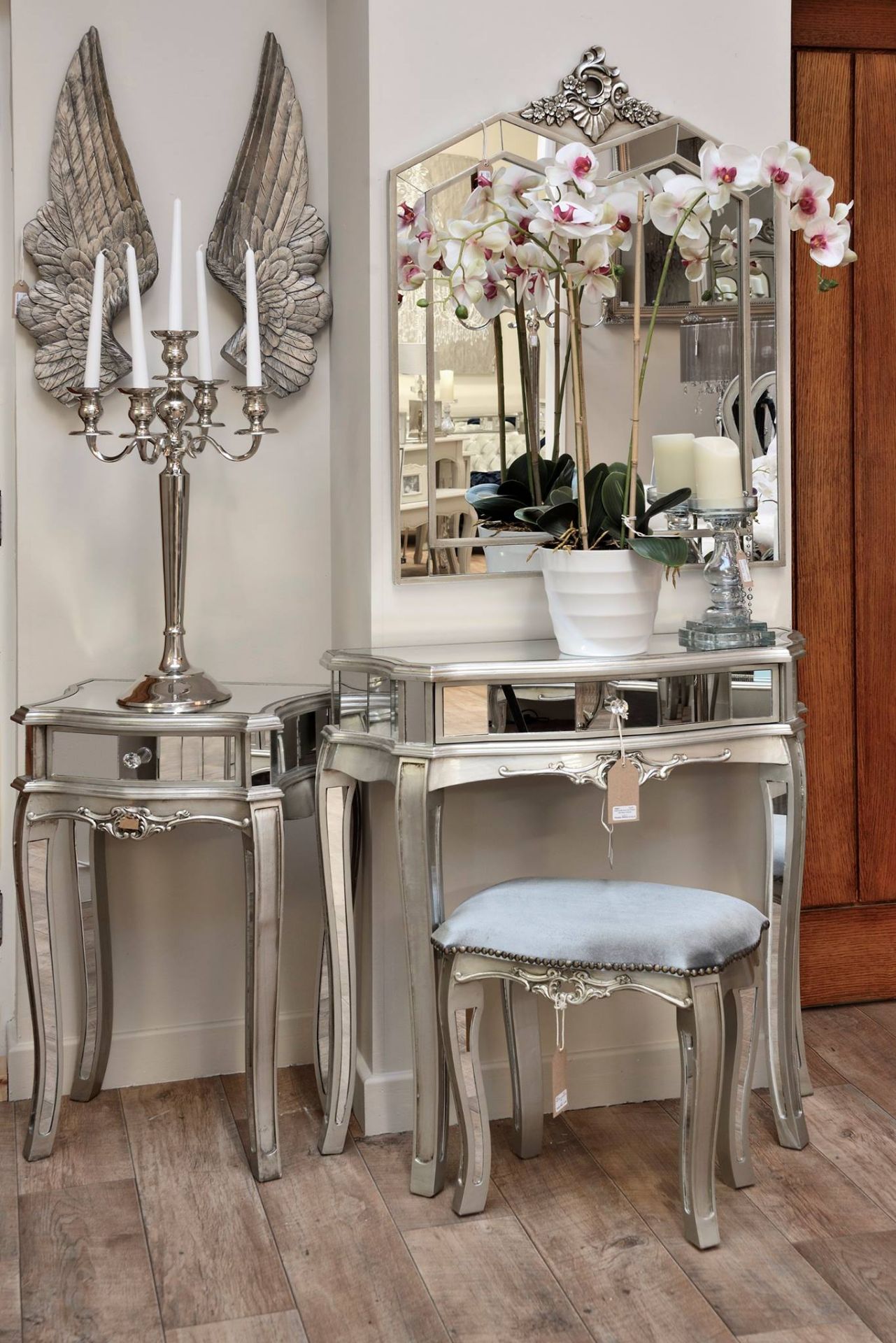 Alexandria Mirrored One Drawer Half Moon Console The Whole Of The Range Is Pretty Distinctive But
