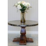 Round Metal and Wooden Dining Table - 120cm