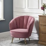 Strata Occassional chair blush velvet Perfect for complementing any bedroom, living area, or