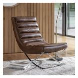 Cassino Lounger Brown Leather 690x920x890mm Ultra modern and stylish lounger chair, perfect for your