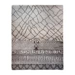 Grey and Beige Patterned Rug - 198 x 246cm
