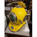 Reproduction Anchor Engineering 1921 Scuba Diving Marine Divers Helmet Deep Sea Chrome Yellow Finish