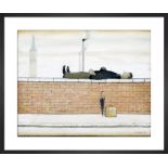 LS Lowry Man Lying On A Wall, 1957 Framed Print In Responsibly Sourced Solid Frame With A Brushed