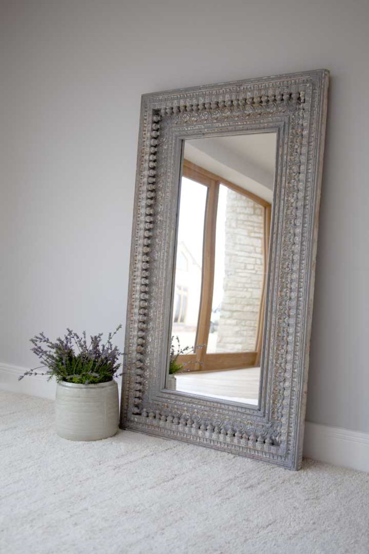 Hand-Carved Rectangular Mirror - 90cm x 153cm