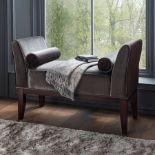 Bench Bronze Dark Legs Hand Crafted window bench in luxurious bronze velvet H72cm x W115cm x D47cm