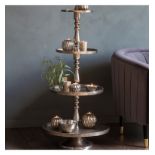 Blatna Silver Round Cake Stand Make a statement with this impressive 4 tier metal cake stand