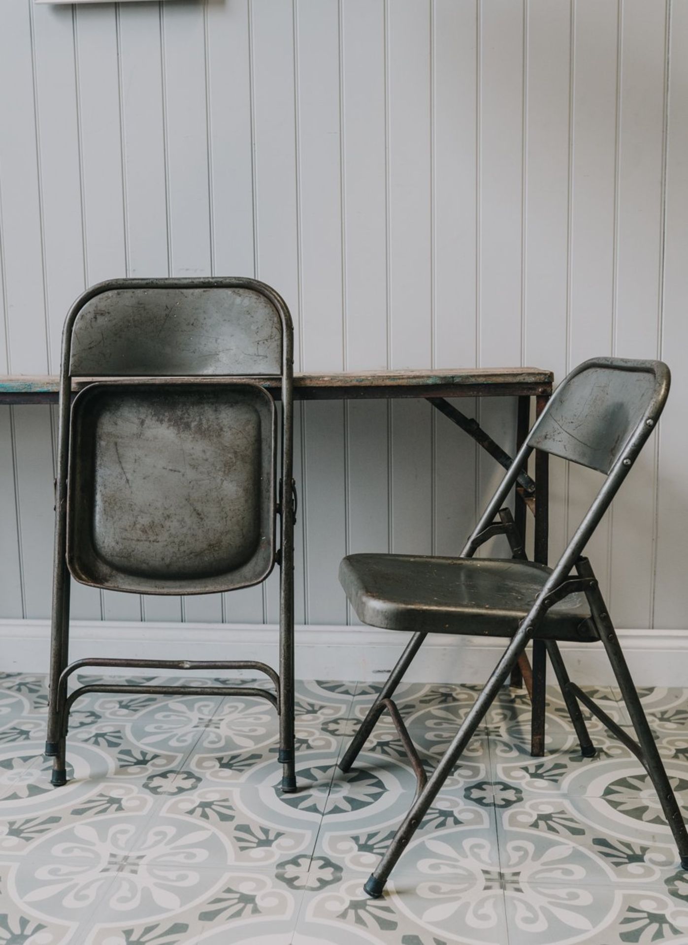 Vintage Folding Indian Chair - Silver - Image 2 of 2