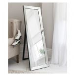 Luna Cheval Timeless angled mirror framed cheval with black frame and kick stand 1550 x 480mm