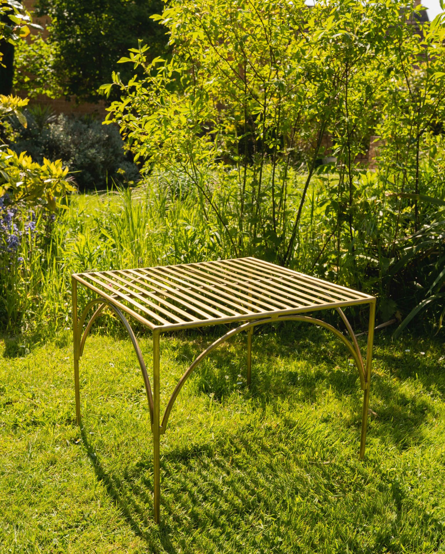 Iron Garden Table in Brass - Image 2 of 2