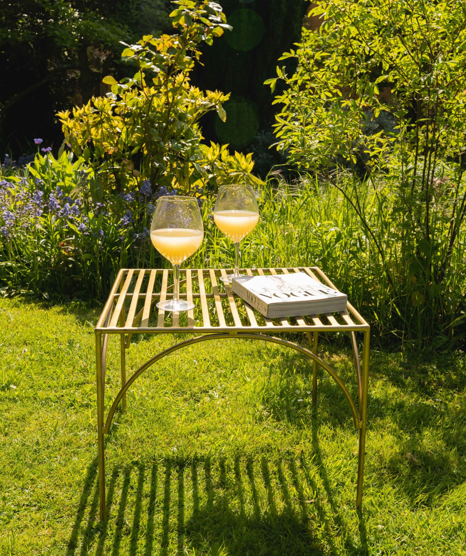 Iron Garden Table in Brass