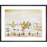 LS Lowry Yachts, 1959, Framed Print Framed Print in Responsibly Sourced Solid Frame With A Brushed