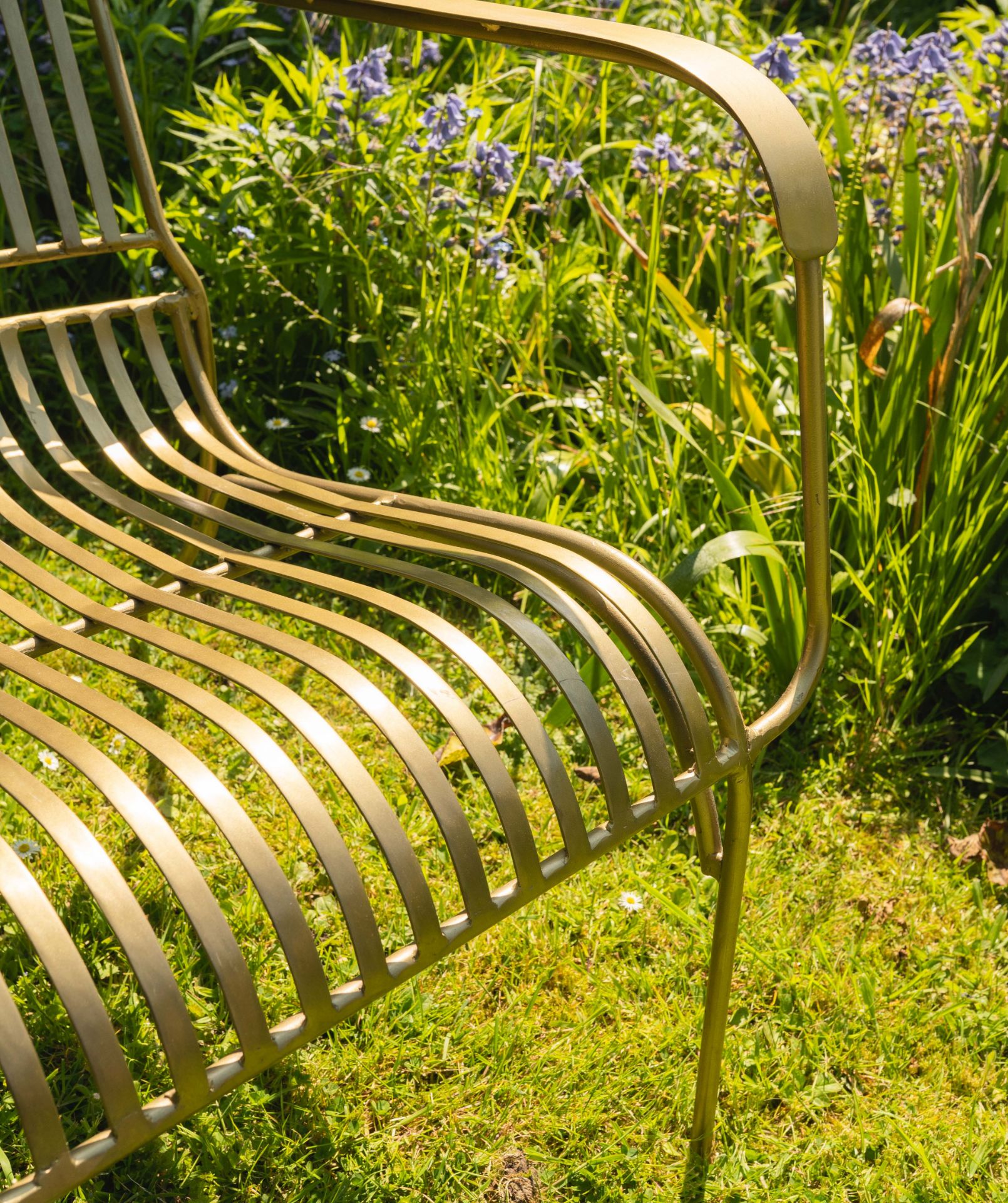 Iron Garden Bench in Brass - Image 2 of 3