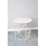 Side Table - White and White Distress: A gorgeous large side table finished in a bright white.