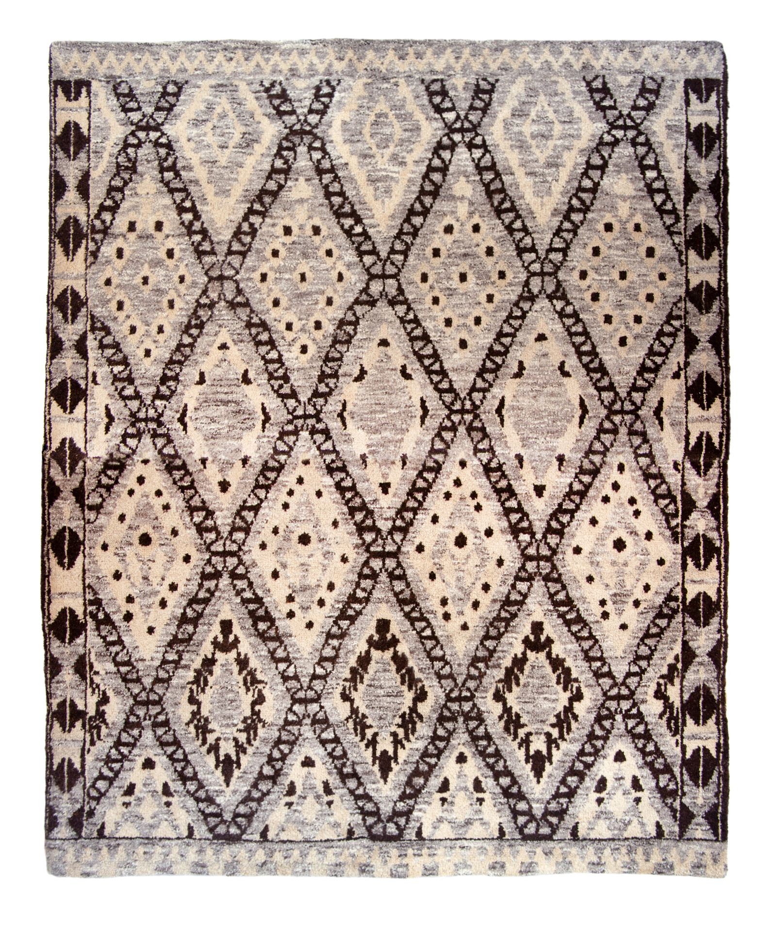 Brown Diamond Rug 203 x 249cm: A gorgeous Moroccan inspired floor rug.