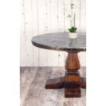 Round Metal and Wooden Dining Table - 150cm