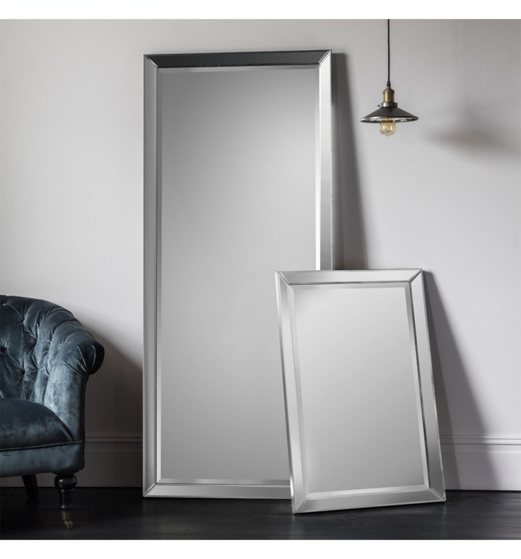 Luna Rectangle Versatile angled all bevelled mirror frame at a scale to suit any interior 915 x