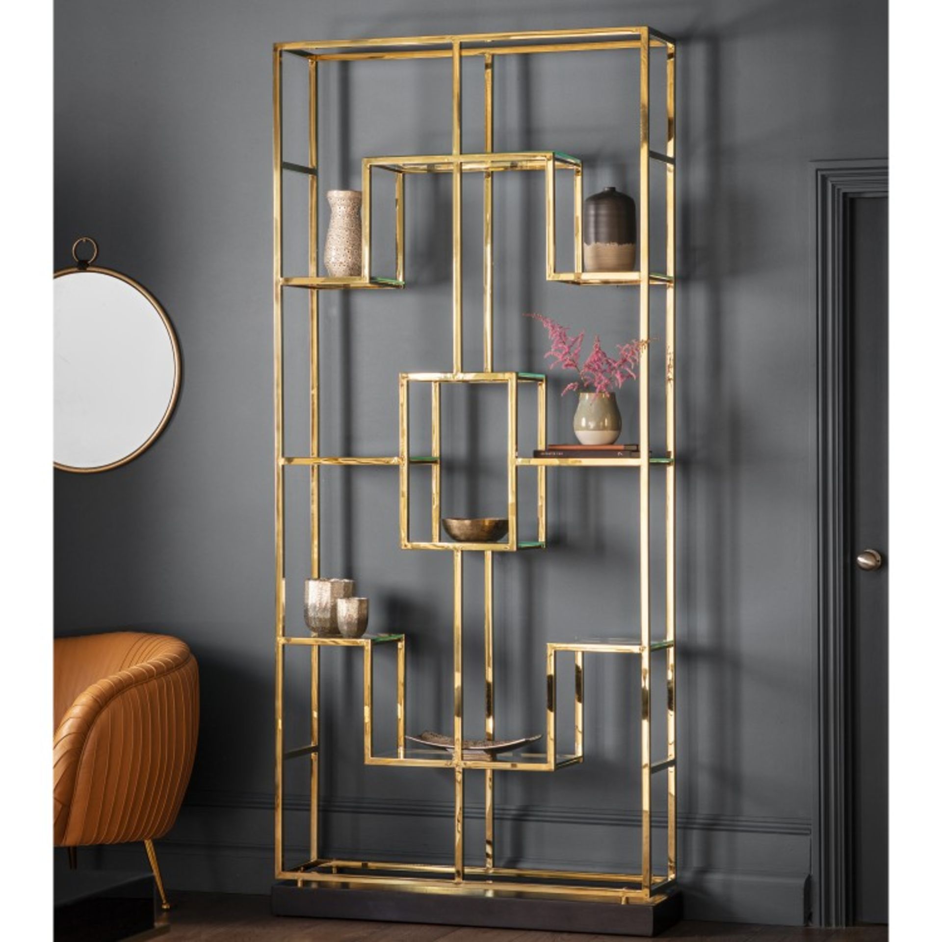 Santorini Open Display Unit Gold 1080x290x2400mm 108 x 29 x 240cm