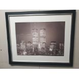 Fine art photography featuring World Trade Centre 2011 at night in matt black frame steel