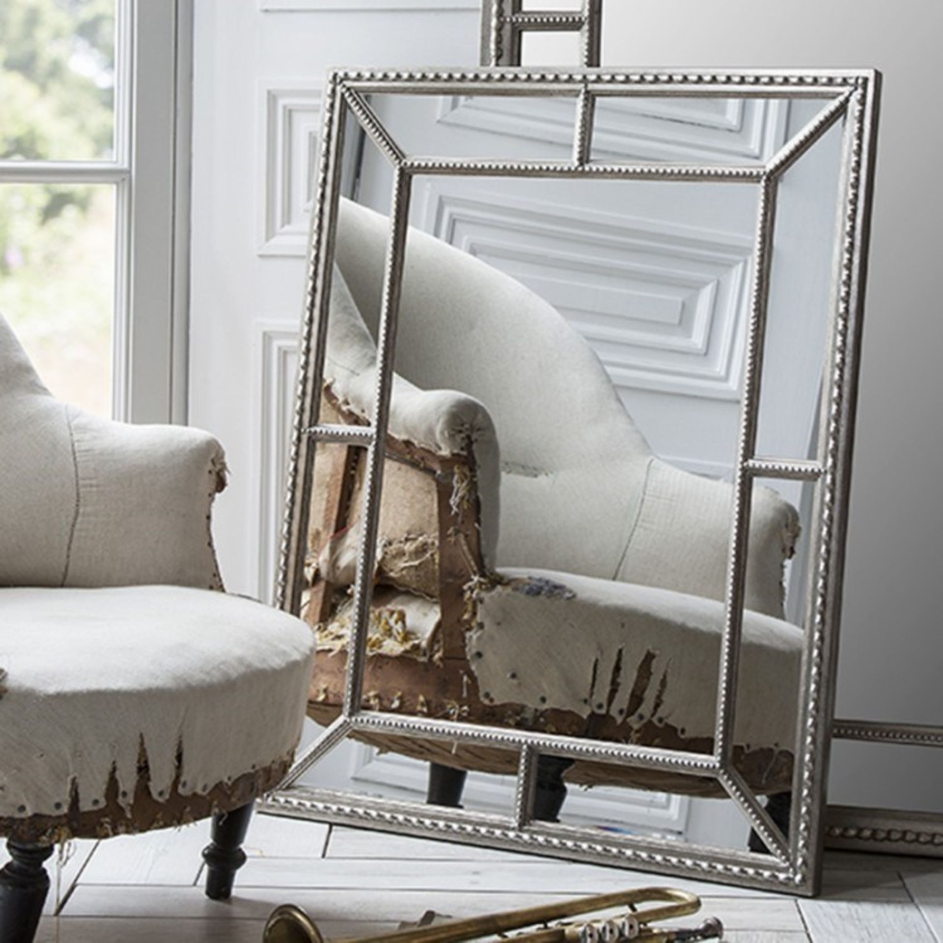 Lawson Mirror A timeless design with a wide panelled frame in a sumptuous pewter finish 775 x 975mm