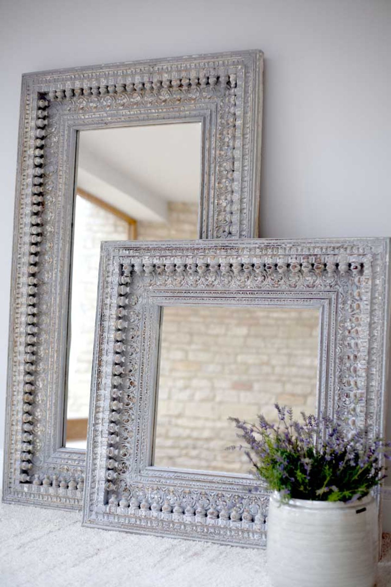 Hand-Carved Rectangular Mirror - 92cm x 94cm