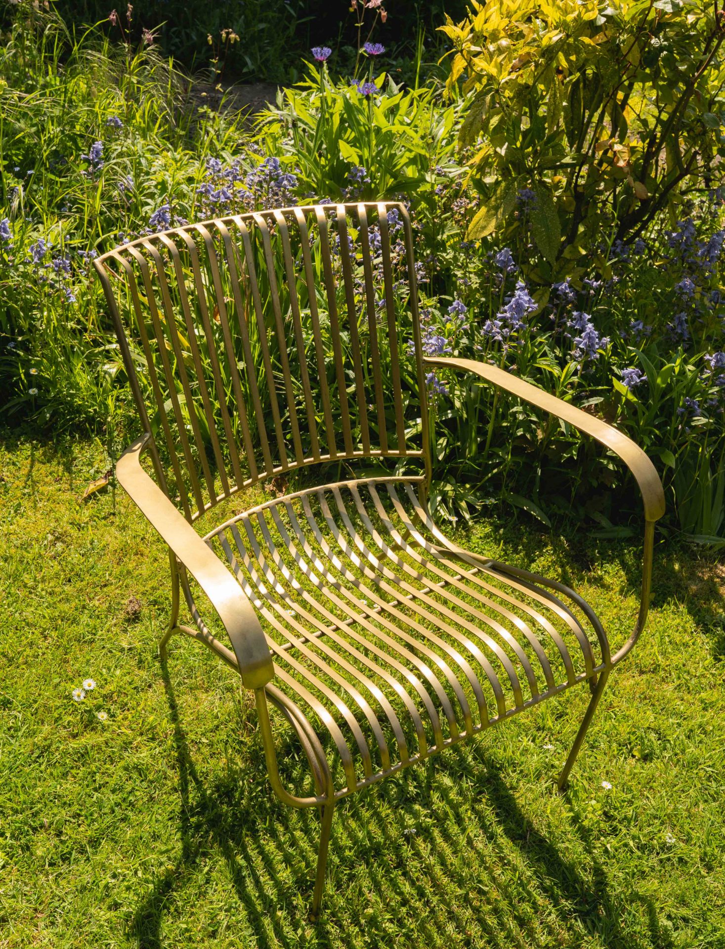 Iron Garden Chair in Brass