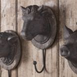 Cow Head Hook Unique farmyard wall hook in an aged bronze finish W125 x D110 x H240mm